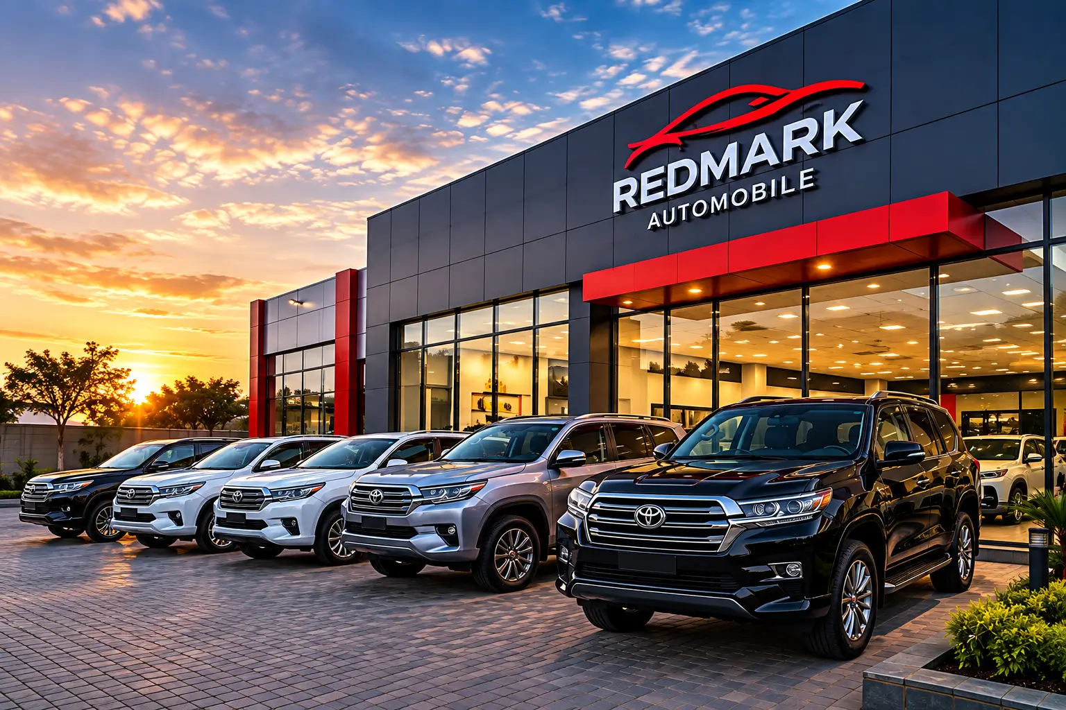 Redmark Automobile showroom with a selection of vehicles for sale and hire in Kenya